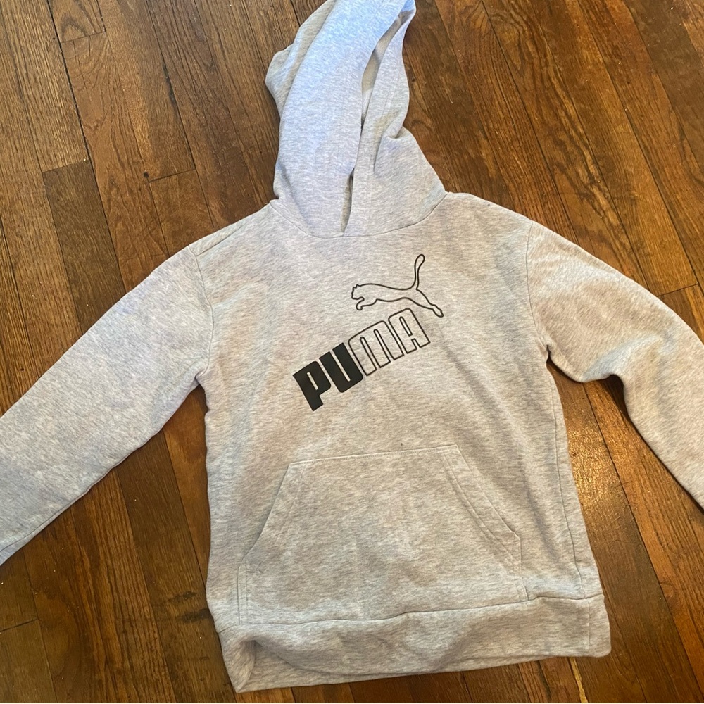 Puma Light Gray Fleece Hoodie